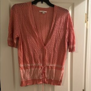 Merona Coral Cardigan Sweater Short Sleeve V-Neck